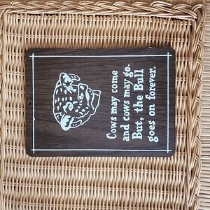 Vintage Cow and Bull wall hanging